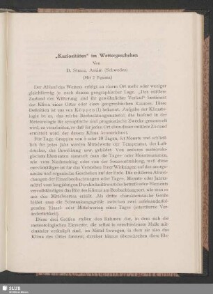 „Kuriositäten“ im Wettergeschehen