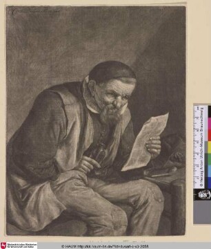 [A peasant seated, reading a letter; Le vieillard lisant; Der lesende Greis]