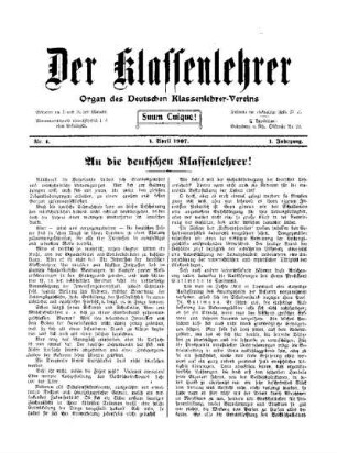 An die deutschen Klassenlehrer!