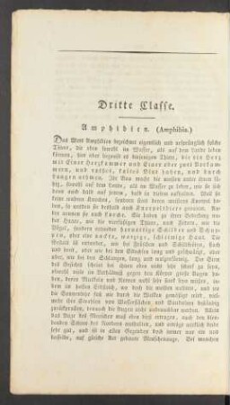 Dritte Classe. Amphibien. (Amphibia.)