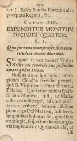 Caput XIV. Expenditur monitum decimum quartum.