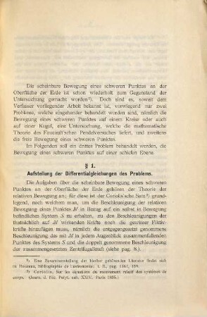 Ueber die Bewegung eines schweren Punktes auf einer schiefen Ebene mit Berücksichtigung der Drehung der Erde ...