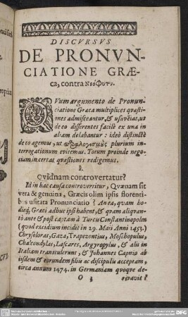 Discursus De Pronunciatione Graeca, contra Neophyton