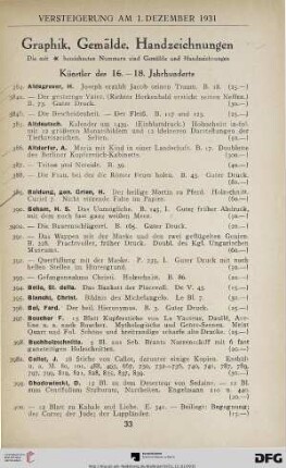Graphik, Gemälde, Handzeichnungen (Nr. 384-493)