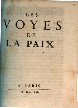 Les Voyes de la paix