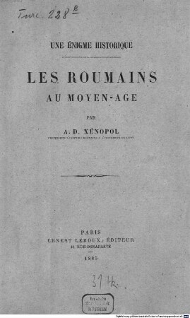 Les Roumains au moyen-âge : Une énigme historique