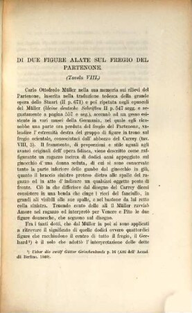 Di due figure alate sul fregio del Partenone : trattato