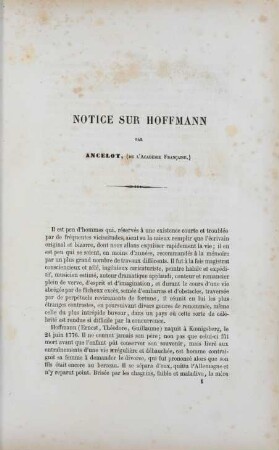 Notice sur Hoffmann par Ancelot, (de l'Académie francaise.)