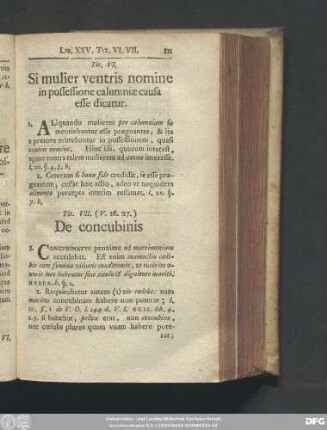 Tit. VII. (V. 26. 27.) De concubinis.