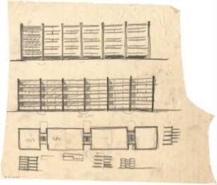 Schneider - Esleben, Paul; Berlin - Hansaviertel, Klopstockstr. 25-27; Mehrfamilienwohnhaus für die Internationale Bauausstellung Berlin 1957 - Entwurf: Grundriss; Erschließung