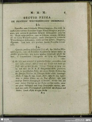 Sectio Prima De Processu Wirtembergico Criminali