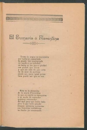 El sumario á Florentina