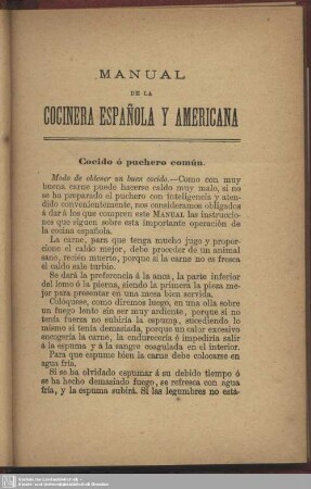 Manual cocinera Española y Americana