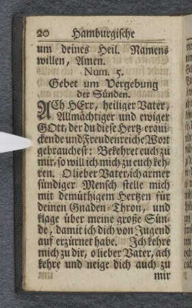 Gebet um Vergebung der Sünden.