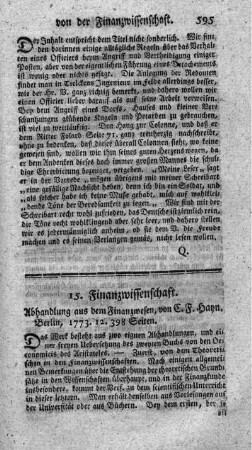 15. Finanzwissenschaft.