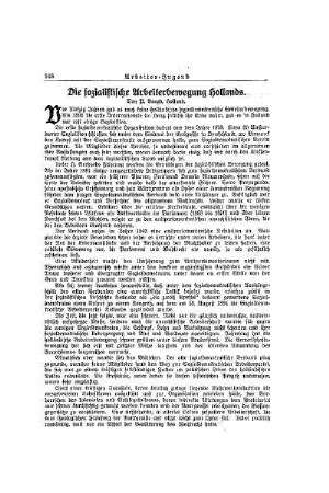 Die sozialistische Arbeiterbewegung Hollands