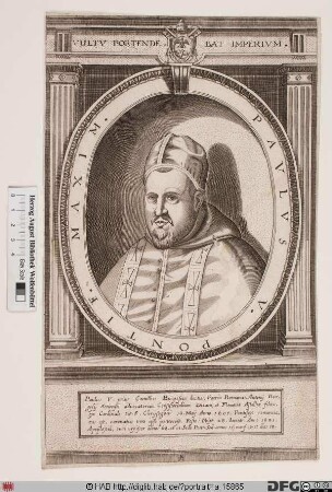 Bildnis Papst Paul V. (Camillo Borghese) (reg. 16. 5. 1605 - 28. 1. 1621)