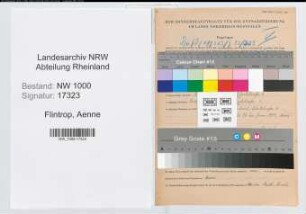 Entnazifizierung Aenne Flintrop, geb. 23.10.1888 (Konrektorin)