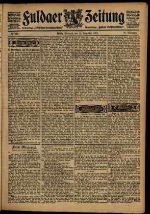 Erste Ausgabe vom Mittwoch, den 11. November 1903.