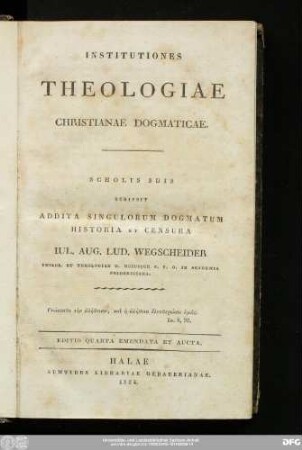 Institutiones Theologiae Christianae Dogmaticae