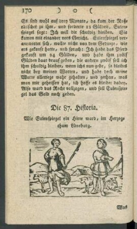 Die 87. Historia. Wie Eulenspiegel ein Hirte ward, im Herzogthum Lüneburg