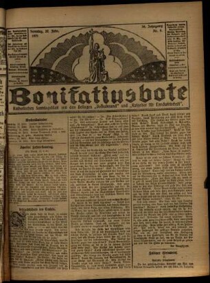 Erste Ausgabe vom Sonntag, den 20. Februar 1921.