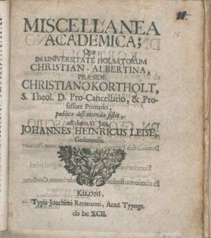 Miscellanea Academica