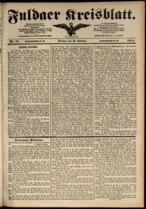 Ausgabe vom Montag, den 29. Februar 1904.