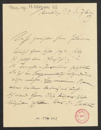 Brief an Emil Gutmann, 07.02.1909