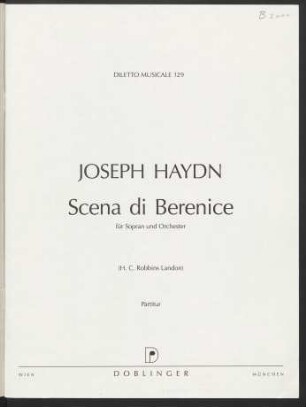 Scena di Berenice : für Sopran und Orchester