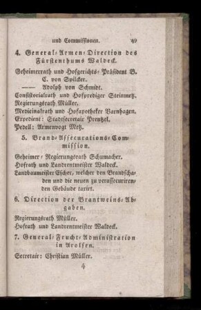 4. General=Armen=Direction des Fuerstenthums Waldeck.