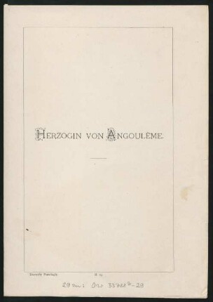 II. 29. Herzogin Von Angouleme