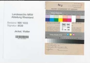 Entnazifizierung Walter Jeckel , geb. 18.02.1922 (Polizeibeamter)