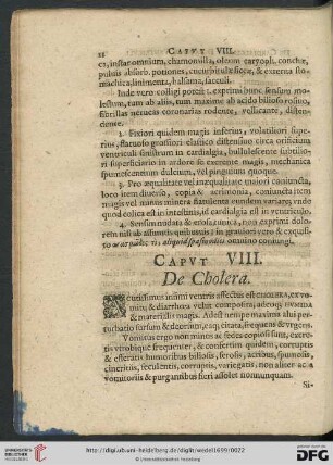 Capvt VIII. De Cholera