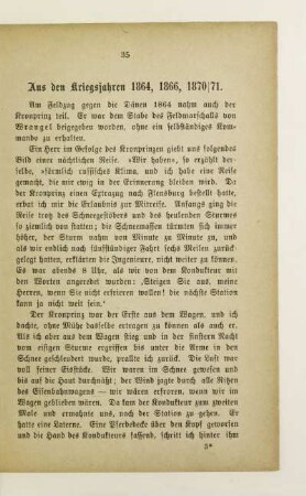 Aus den Kriegsjahren 1864, 1866, 1870/71