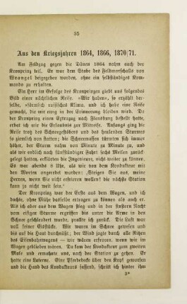 Aus den Kriegsjahren 1864, 1866, 1870/71
