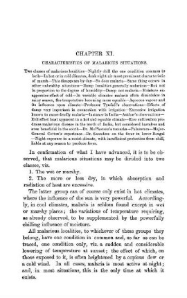 Chapter XI. Characteristics Of Malarious Situations