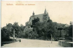 Geithain. Nikolaikirche und alte Stadtmauer