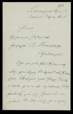 Briefe von Heinrich Gerdes an Ferdinand Frensdorff, Bremen, 14.10.1913