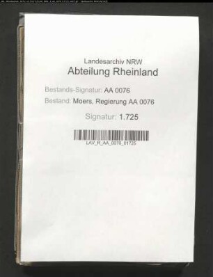G.A. Weinhagen, Notar zu Moers: Handakten