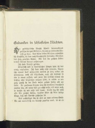 Gedanken in schlaflosen Nächten.