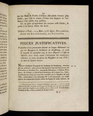 75-79, Pieces Justificatives