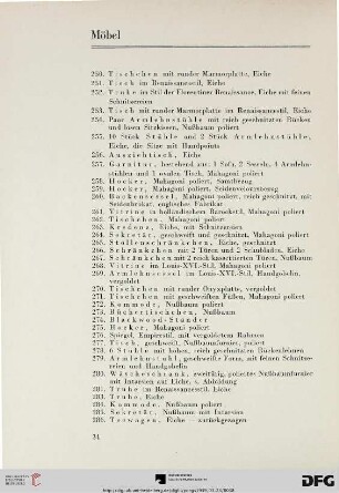 Möbel (Nr. 250-319)