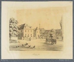 Das Rittergut in Böhlen südlich von Leipzig, aus dem Album der Rittergüter und Schlösser im Königreiche Sachsen, 1. Band