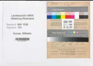 Entnazifizierung Wilhelm Kunze , geb. 01.08.1891 (Steiger)