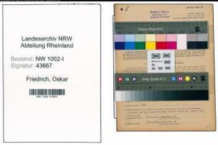 Entnazifizierung Oskar Friedrich, geb. 28.10.1901 (Techn.Kaufmann)