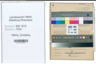 Entnazifizierung Christine Wilms , geb. 22.02.1869 (Einzelhaendlerin)