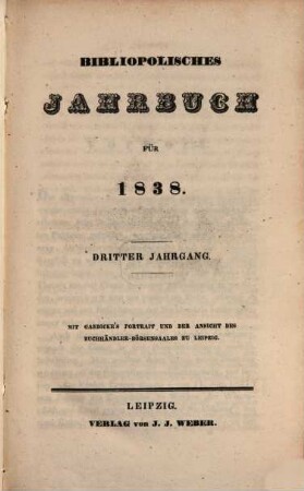 Bibliopolisches Jahrbuch, 1838