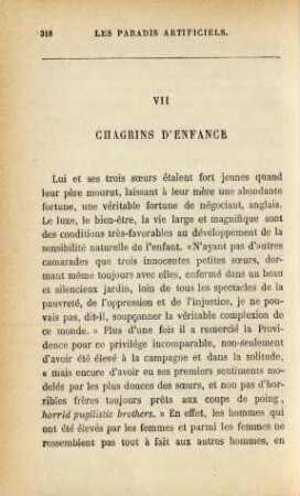 VII. Chagrins d'enfance