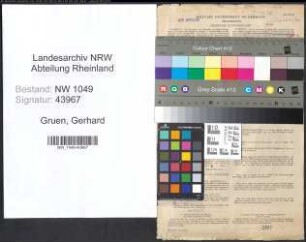 Entnazifizierung Gerhard Gruen , geb. 13.04.1902 (Elektriker)